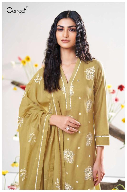 Ganga adela 3413 wholesale unstitched dress material  - wholesale export
